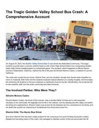 The Tragic Golden Valley School Bus Crash_ A Comprehensive Account