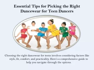 Essential Tips for Picking the Right Dancewear for Teen Dancers _ Kandi Kouture