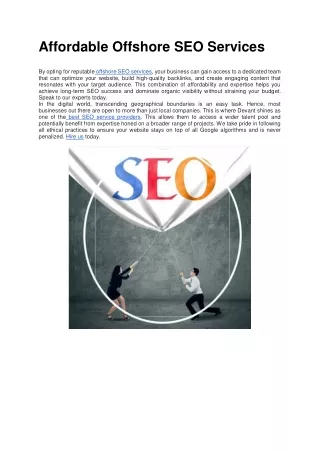 Affordable Offshore SEO Services