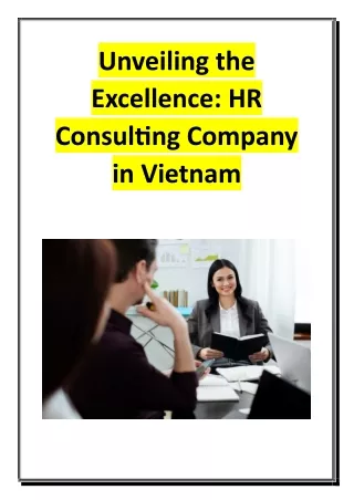 Unveiling the Excellence - HR Consulting Company in Vietnam