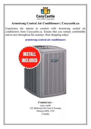 Armstrong Central Air Conditioners  Cozycastle.ca