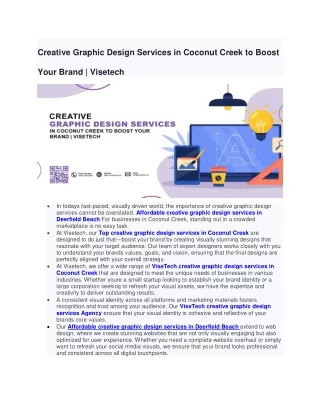 Creative Graphic Design Services in Coconut Creek to Boost Your Brand