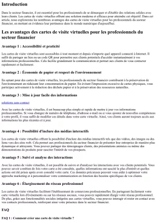 Les avantages des cartes de visite virtuelles pour les professionnels du secteur