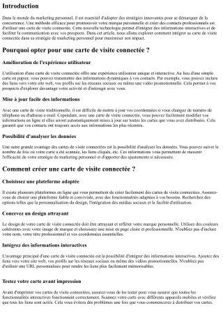 Comment intégrer sa carte de visite connectée dans sa stratégie de marketing per