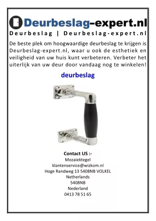 Deurbeslag  Deurbeslag-expert.nl