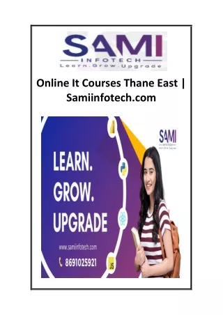 Online It Courses Thane East  Samiinfotech.com
