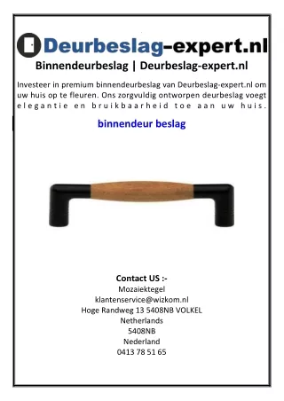 Binnendeurbeslag  Deurbeslag-expert.nl