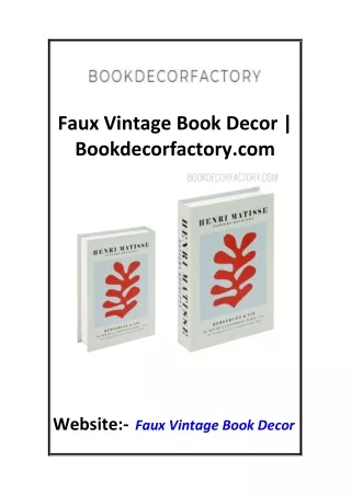 Faux Vintage Book Decor  Bookdecorfactory.com