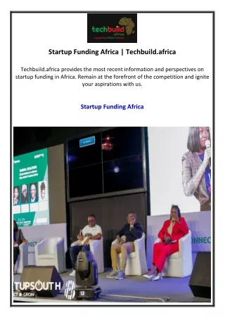 Startup Funding Africa  Techbuild.africa