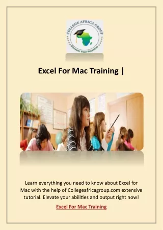 Excel For Mac Training Online | Collegeafricagroup.com