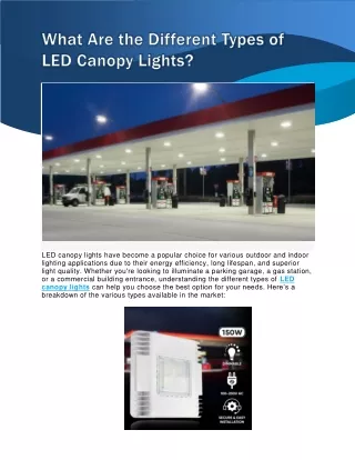 What Are the Different Types of LED Canopy Lights- PDF.docx