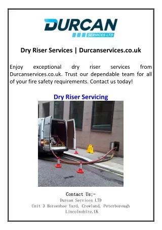Dry Riser Services Durcanservices.co.uk