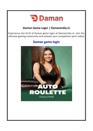 Daman Game Login  Damanindia.in