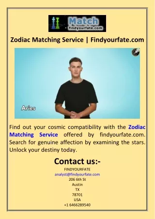 Zodiac Matching Service  Findyourfate.com