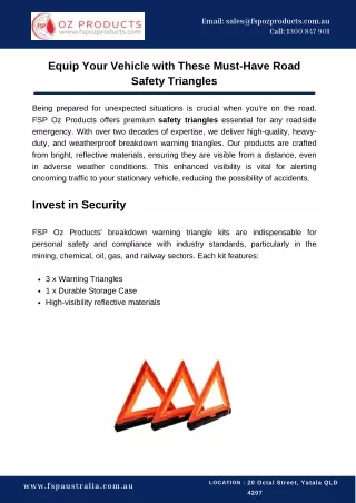 Equip Your Vehicle with These Must-Have Road Safety Triangles