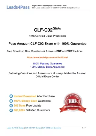 AWS CLF-C02 Dumps Exam Questions-actual Practice Materials Shared in Septembe