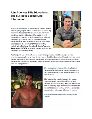 John spencer Ellis of Las Vegas: Business Background and Education information