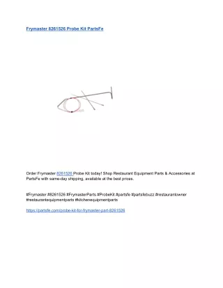 Frymaster 8261526 Probe Kit PartsFe