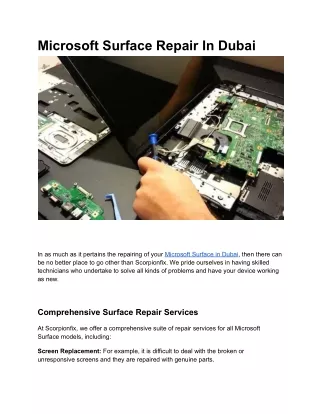 Microsoft Surface Repair In Dubai