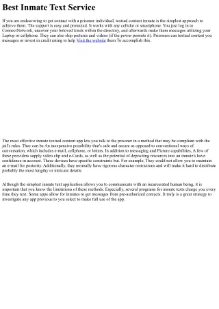 Very best Inmate Textual content Service