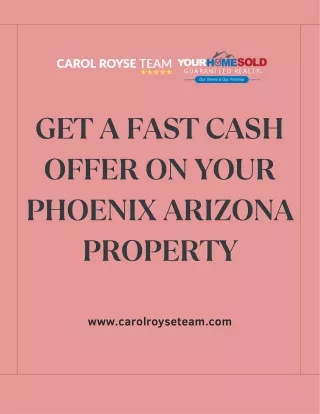 Get a Fast Cash Offer on Your Phoenix Arizona Property