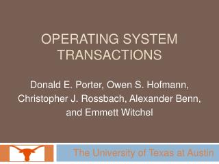 Operating System Transactions