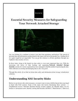 Essential Security Measures for Safeguarding Your Network Attached Storage