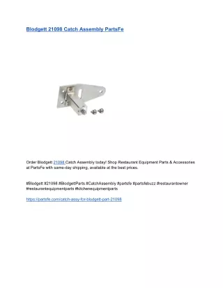 Blodgett 21098 Catch Assembly PartsFe