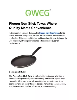 Oweg - Flawless Cooking Experience - Pigeon Non-Stick Pan