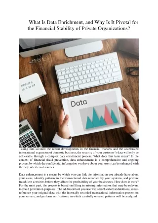 What Is Data Enrichment, and Why Is It Pivotal for the Financial Stability of Private Organizations