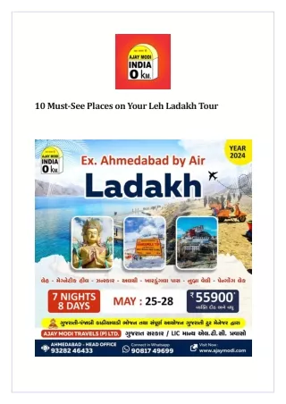 10 Must See Places on Your Leh Ladakh Tour