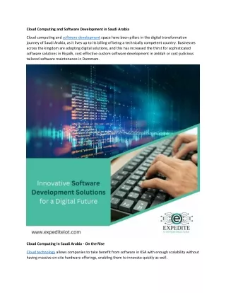Cloud Computing and Software Development in Saudi Arabia