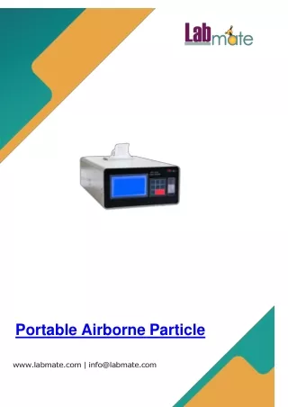 Portable Airborne Particle Counter 3.3kgs