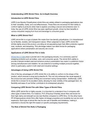 Understanding LDPE Shrink Films_ An In-Depth Overview