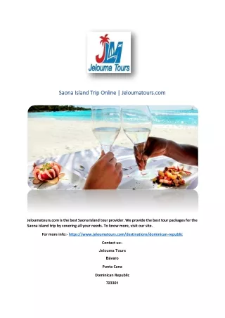 Saona Island Trip Online | Jeloumatours.com