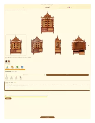 Sacred Space Large Floor Rested Pooja Mandir with Door