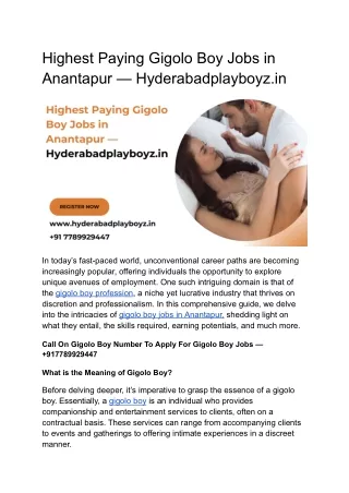 Highest Paying Gigolo Boy Jobs in Anantapur — Hyderabadplayboyz.in