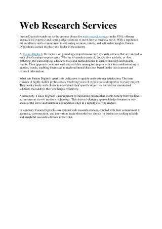 Web Research Services