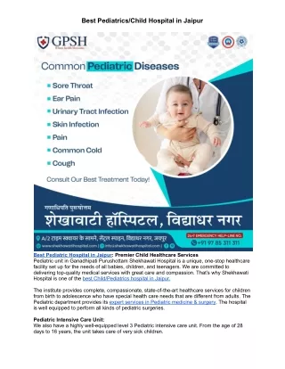 shekhawatihospital Best PediatricsChild Hospital in Jaipur