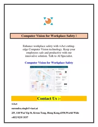 Computer Vision for Workplace Safety | viAct