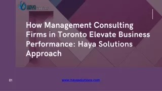 How Management Consulting Firms in Toronto Elevate Business Performance Haya Solutions Approach