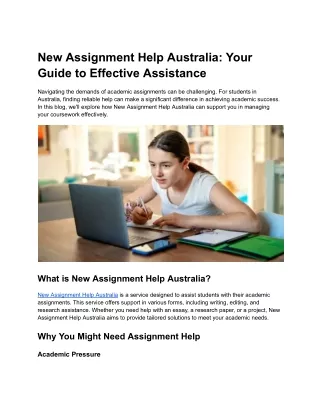 New Assignment Help Australia_ Your Guide to Effective Assistance
