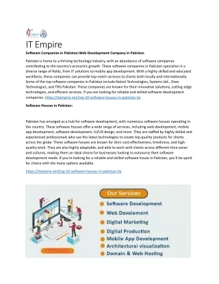 IT Services in Pakistan by IT Empire