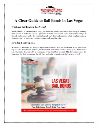 A Clear Guide to Bail Bonds in Las Vegas