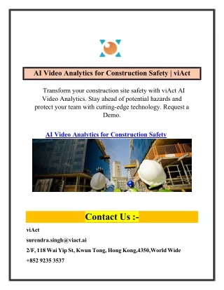 AI Video Analytics for Construction Safety | viAct