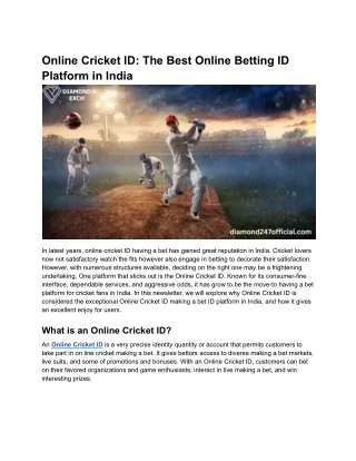 Online Cricket ID_ The Best Online Betting ID Platform in India