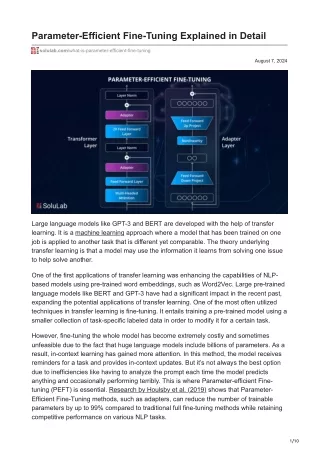 Parameter-Efficient Fine-Tuning Explained in Detail
