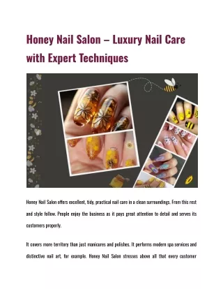 Honey Nail Salon – Luxury Nail Care with Expert Techniques