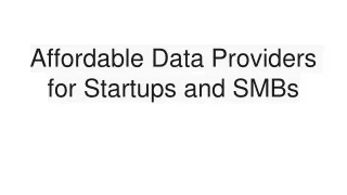 Affordable Data Providers for Startups and SMBs