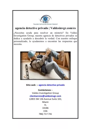 agencia detective privado | Valdesinvgr.com/es